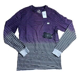 PRPS Heather Grey/Purple‎ Striped Pullover Sweater Men's Size Small